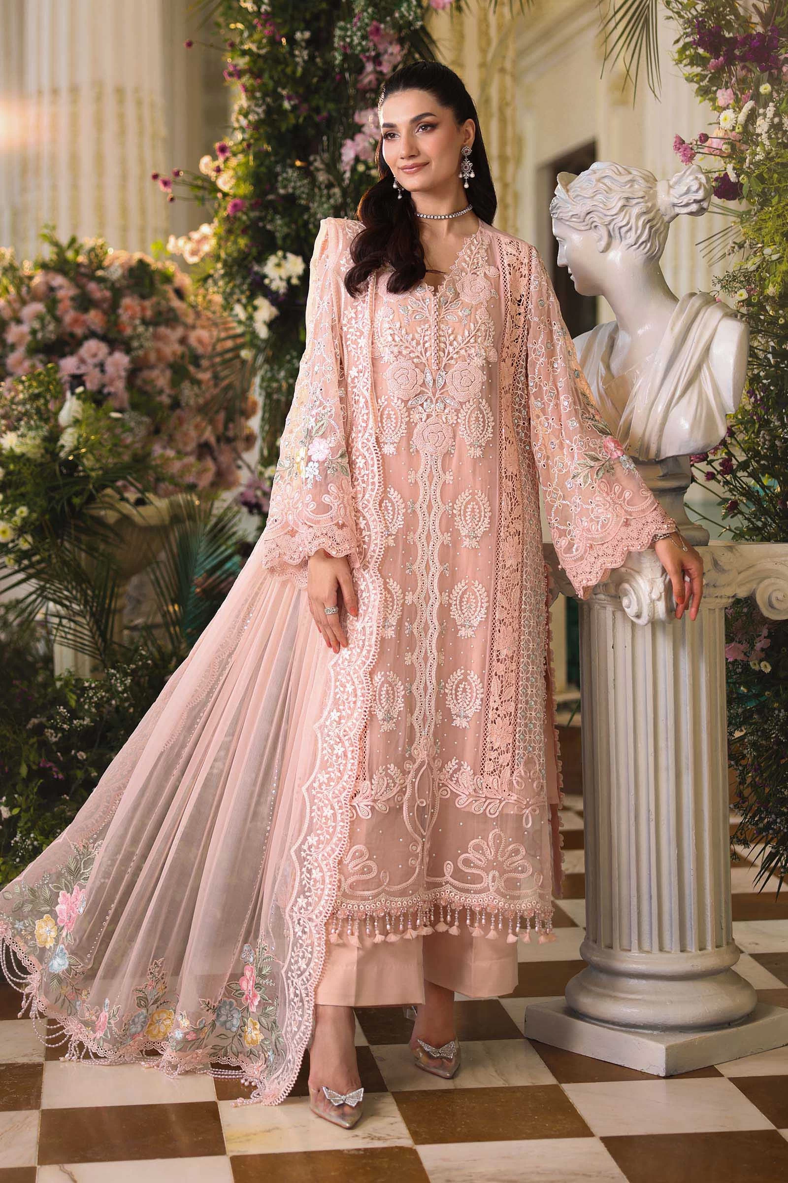 3 Piece Embroidered Chiffon Suit - MPC-26-104