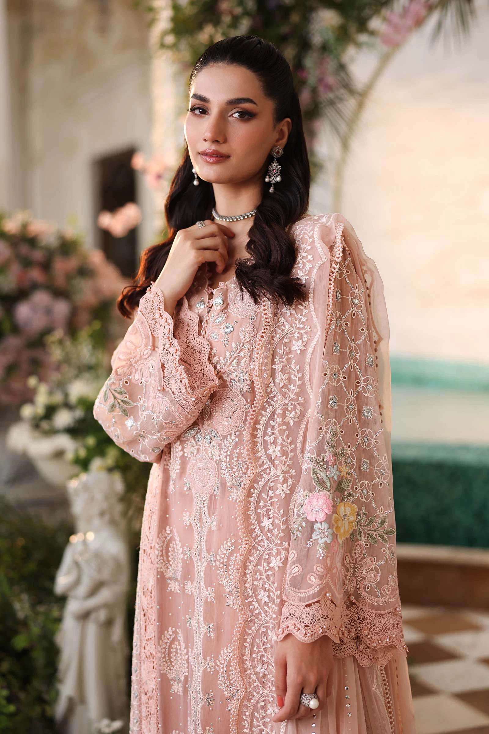 3 Piece Embroidered Chiffon Suit - MPC-26-104