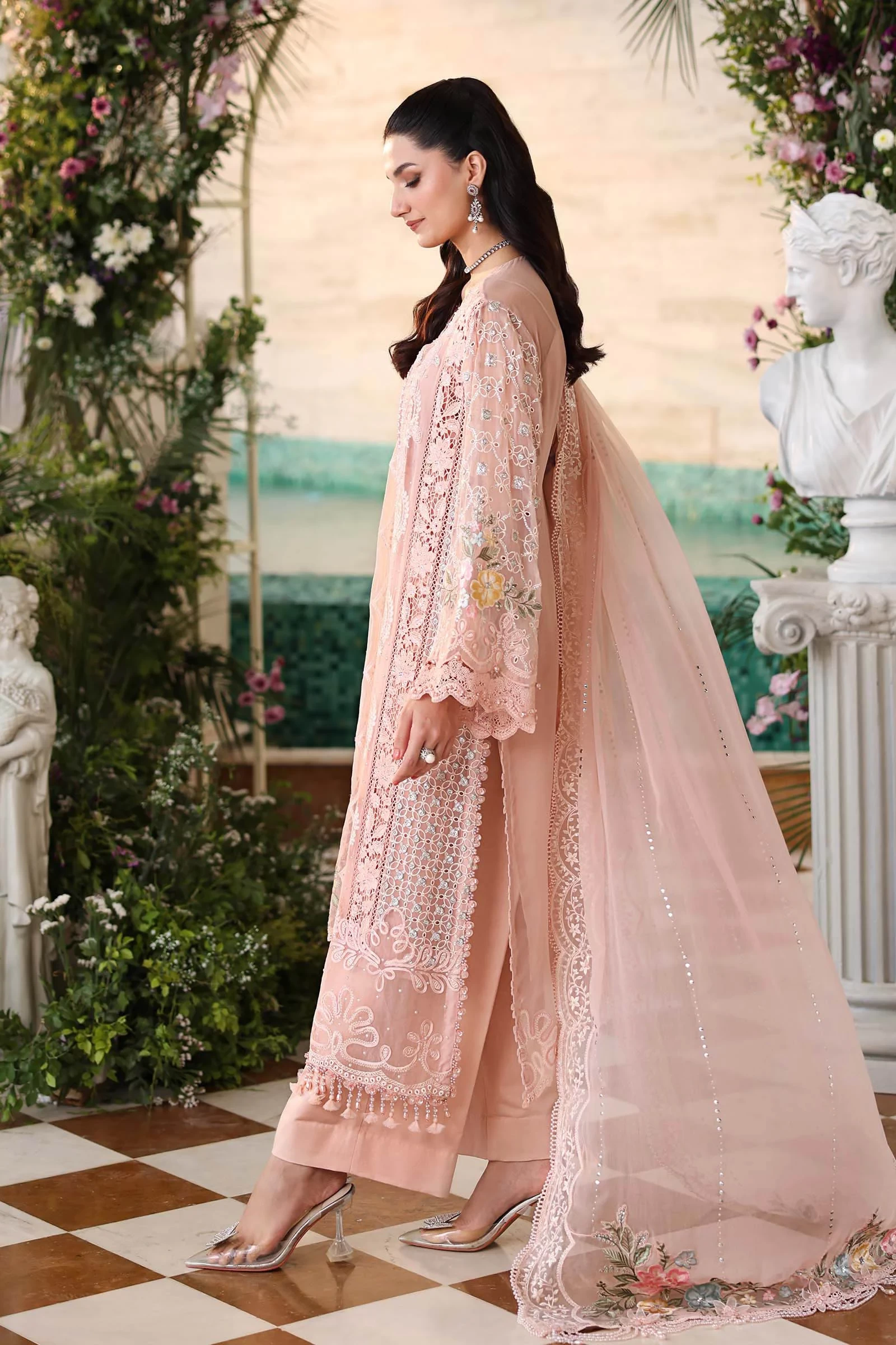 3 Piece Embroidered Chiffon Suit - MPC-26-104