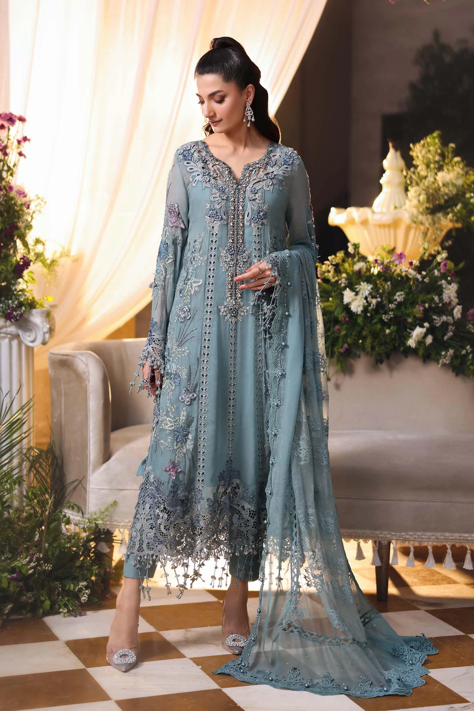 3 Piece Embroidered Chiffon Suit - MPC-26-106