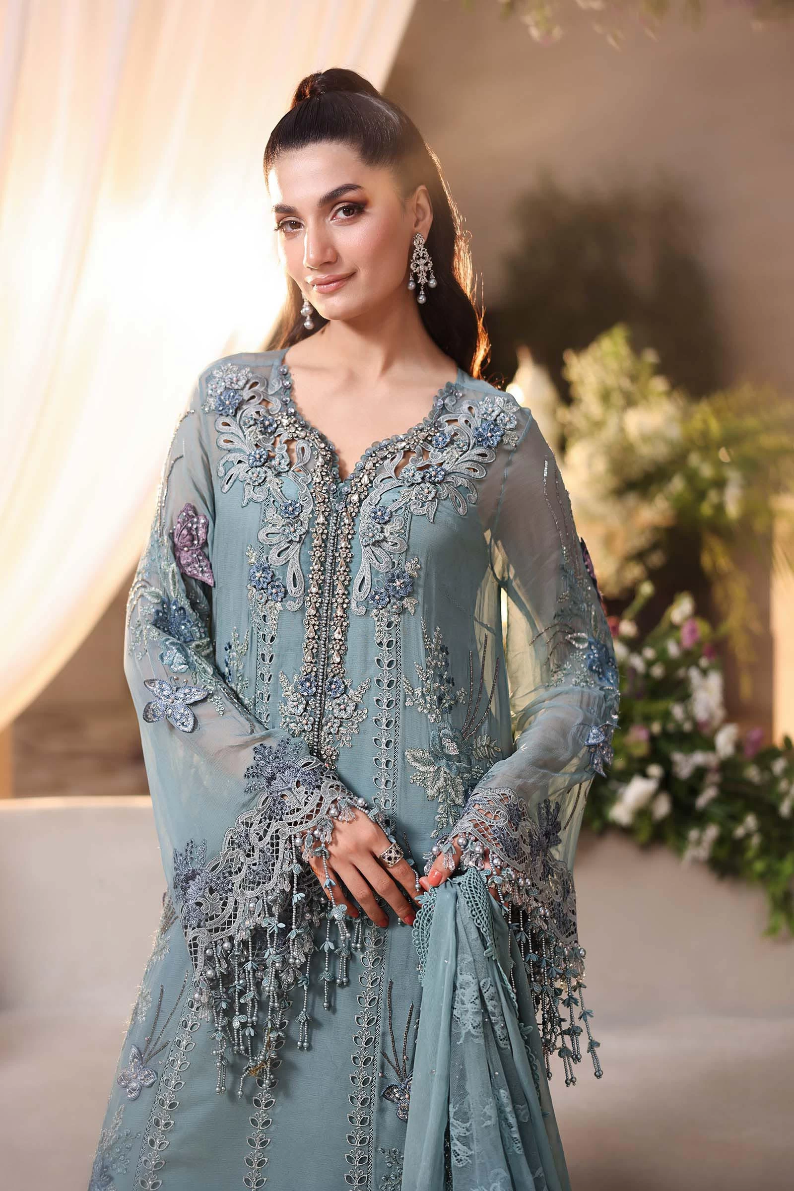 3 Piece Embroidered Chiffon Suit - MPC-26-106