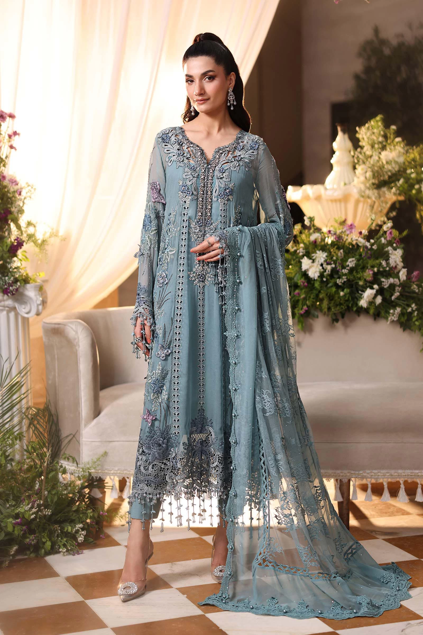 3 Piece Embroidered Chiffon Suit - MPC-26-106