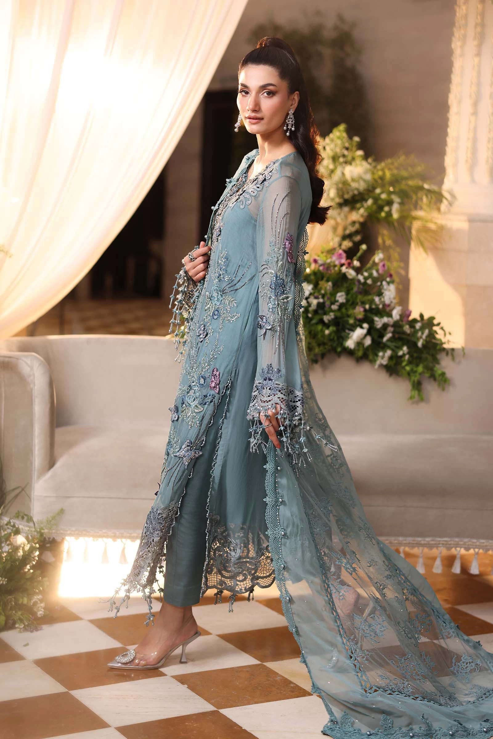 3 Piece Embroidered Chiffon Suit - MPC-26-106