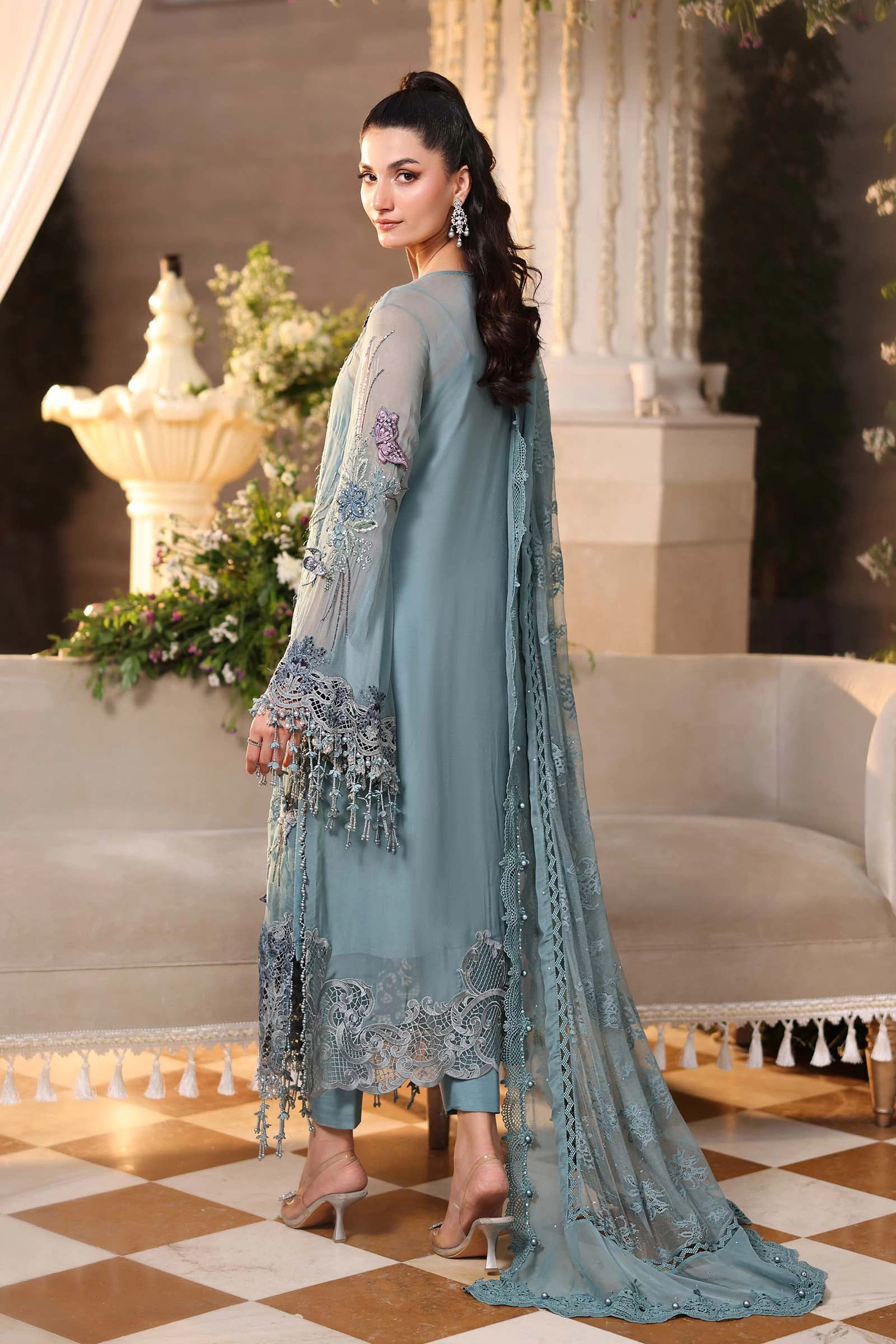 3 Piece Embroidered Chiffon Suit - MPC-26-106