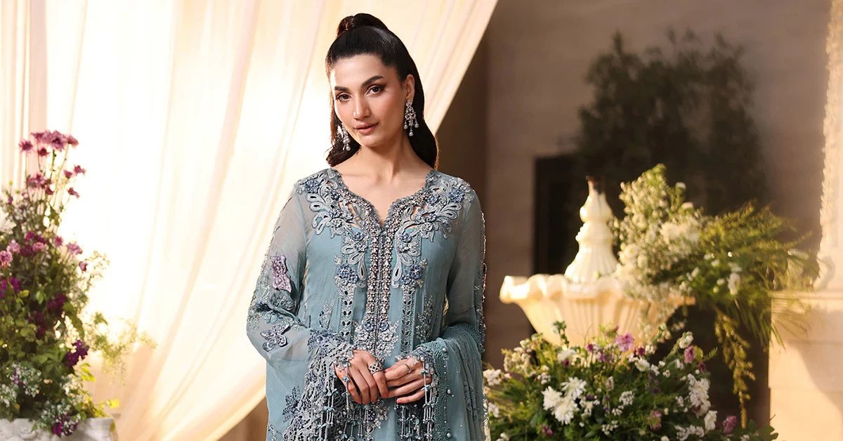 3 Piece Embroidered Chiffon Suit - MPC-26-106