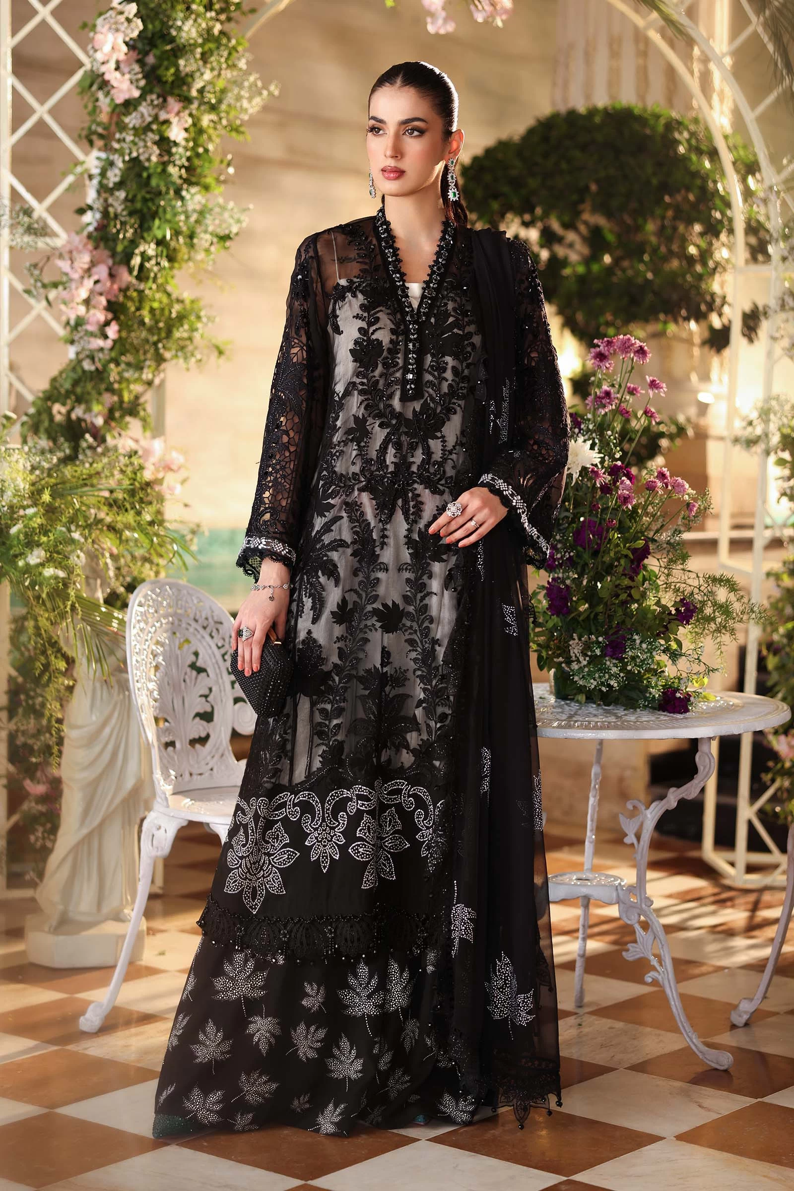 3 Piece Embroidered Chiffon Suit - MPC-26-101