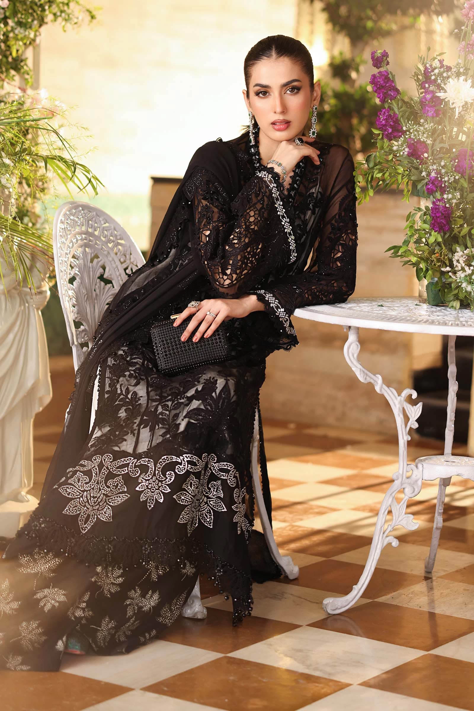 3 Piece Embroidered Chiffon Suit - MPC-26-101
