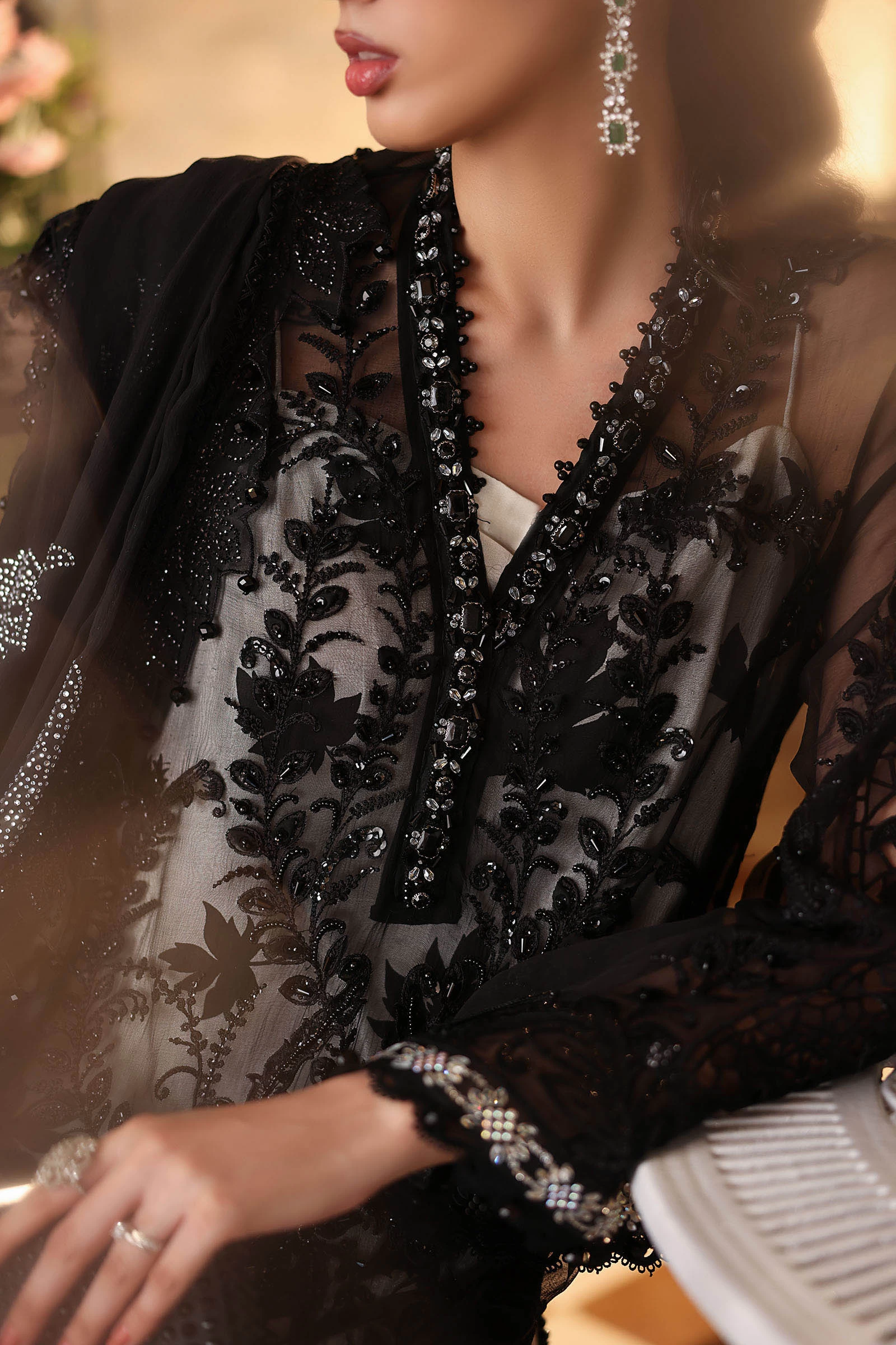 3 Piece Embroidered Chiffon Suit - MPC-26-101