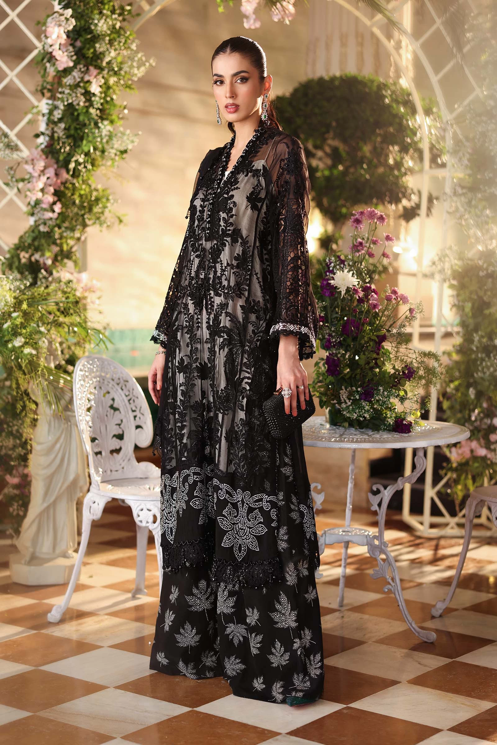 3 Piece Embroidered Chiffon Suit - MPC-26-101