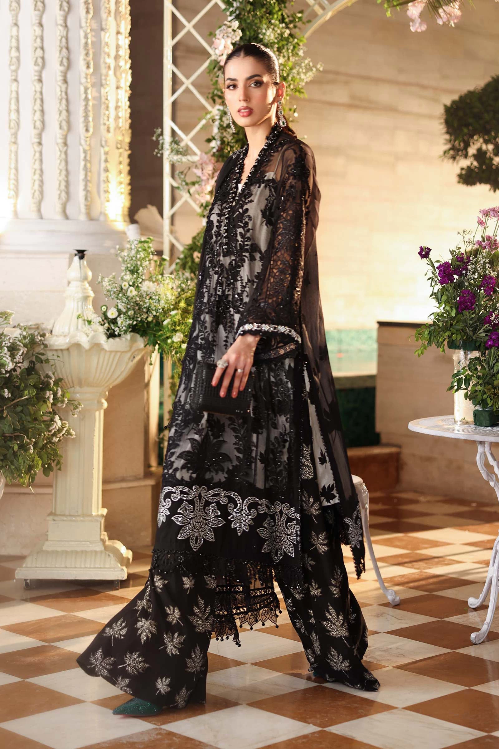 3 Piece Embroidered Chiffon Suit - MPC-26-101