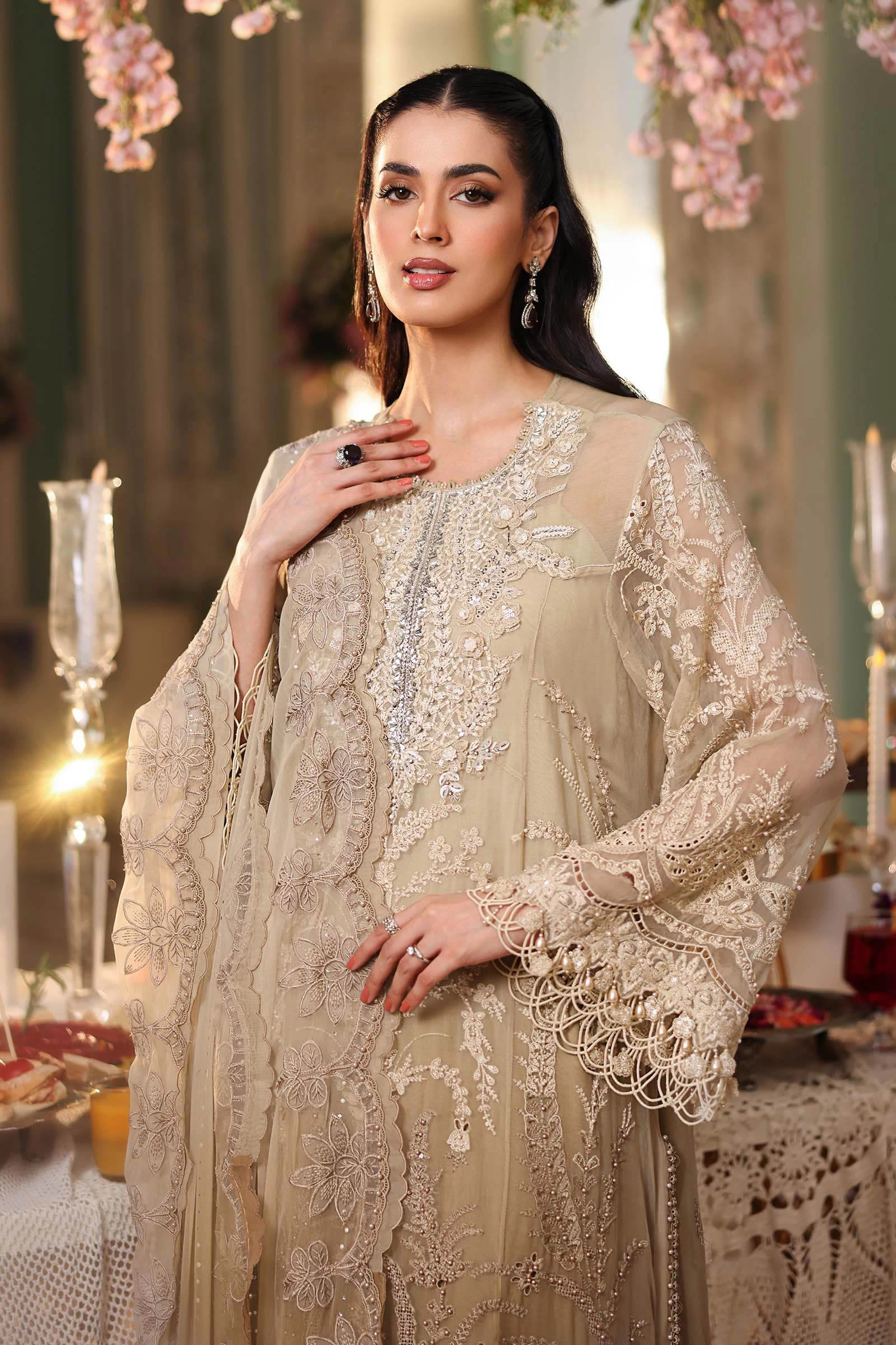 3 Piece Embroidered Chiffon Suit - MPC-26-103