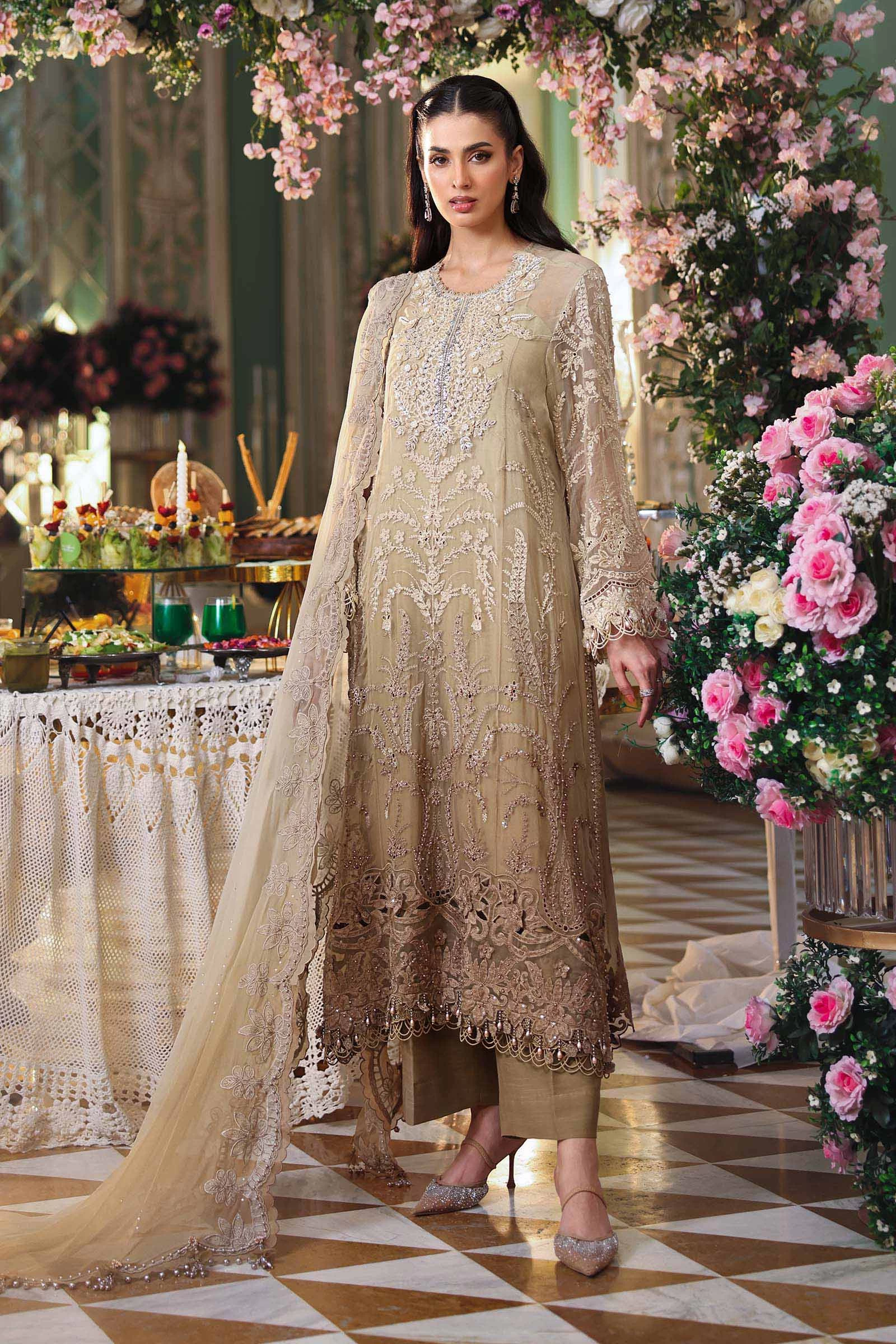 3 Piece Embroidered Chiffon Suit - MPC-26-103