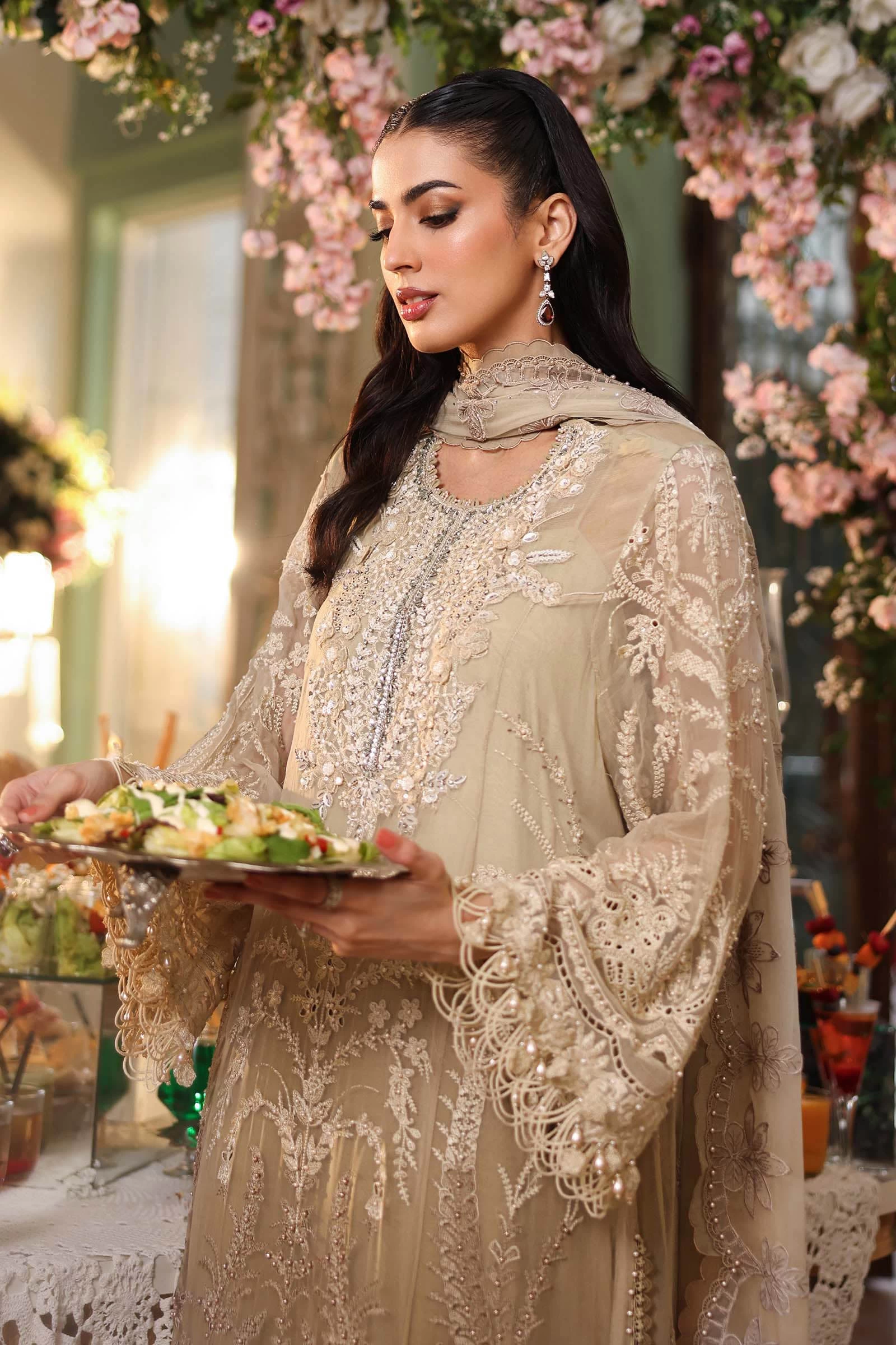 3 Piece Embroidered Chiffon Suit - MPC-26-103