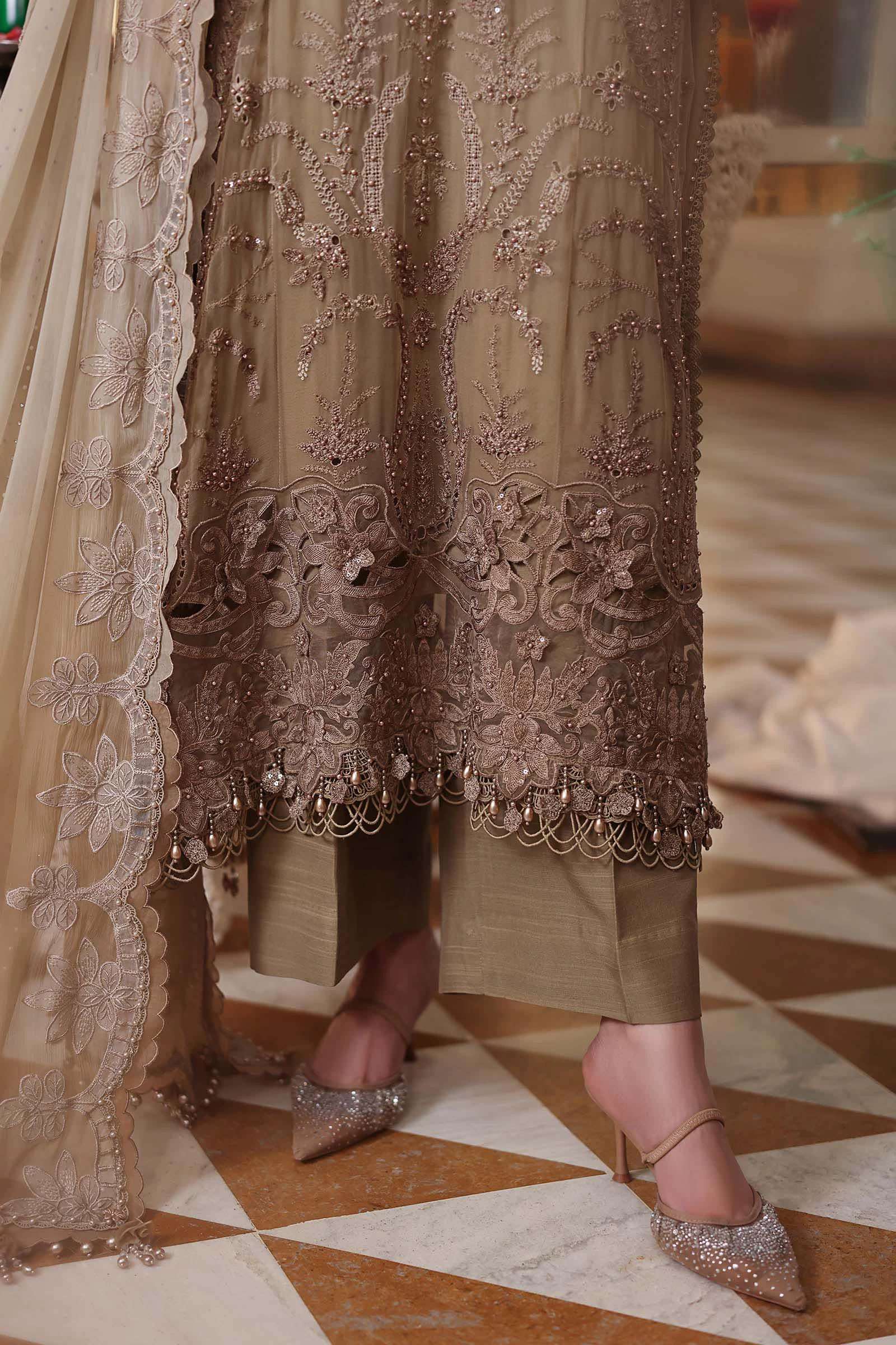 3 Piece Embroidered Chiffon Suit - MPC-26-103