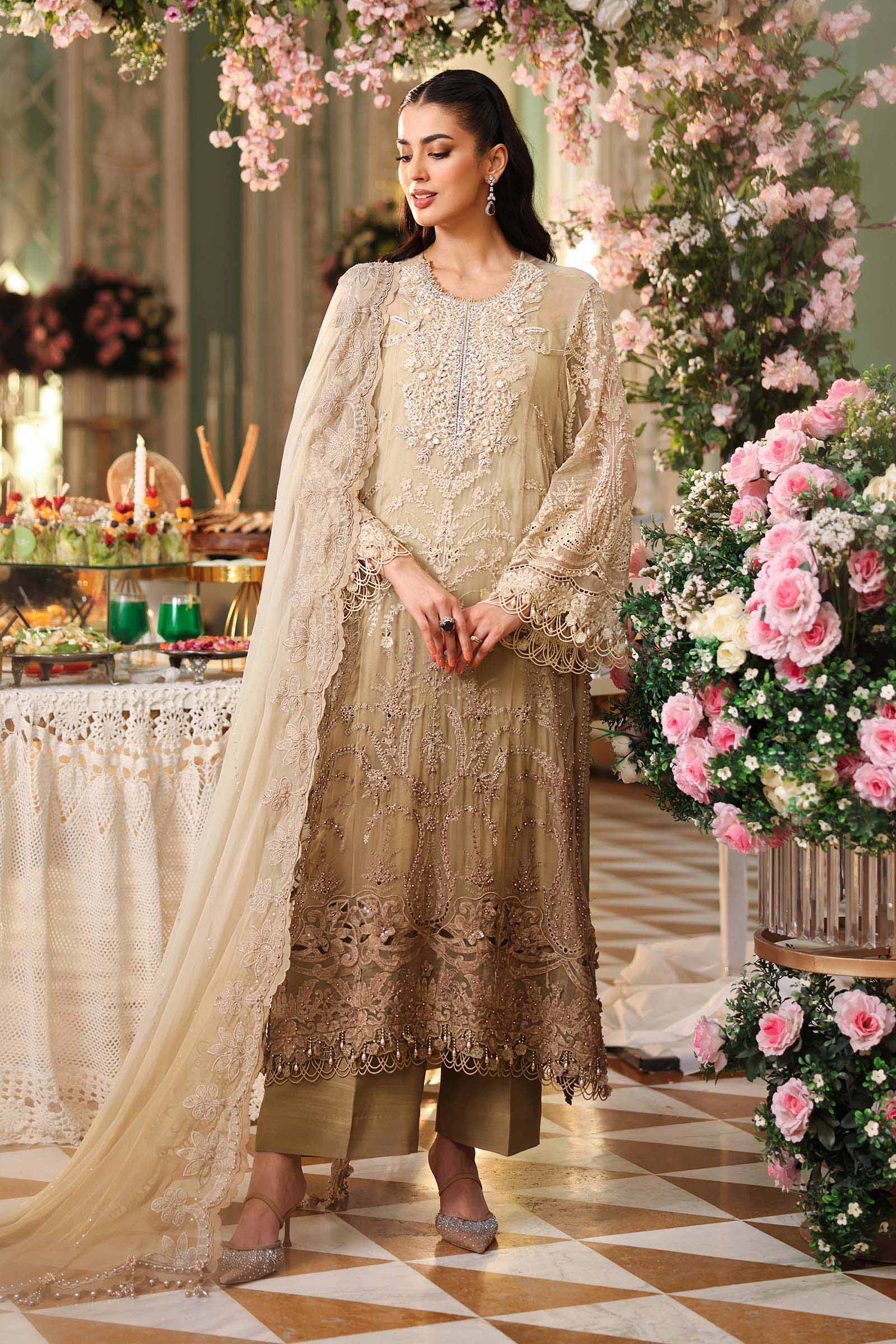 3 Piece Embroidered Chiffon Suit - MPC-26-103