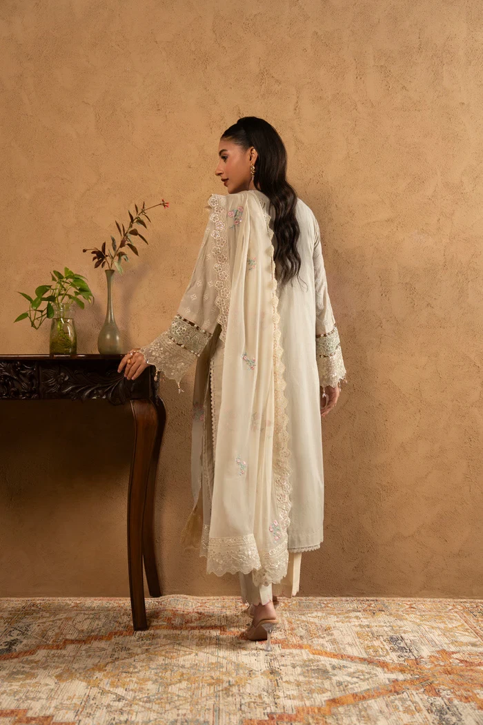 RTS | SHIRT, TROUSER & DUPATTA - SL-03-26-Off-white