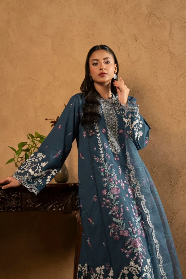 RTS | SHIRT, TROUSER & DUPATTA -  SL-16-26-Teal Blue