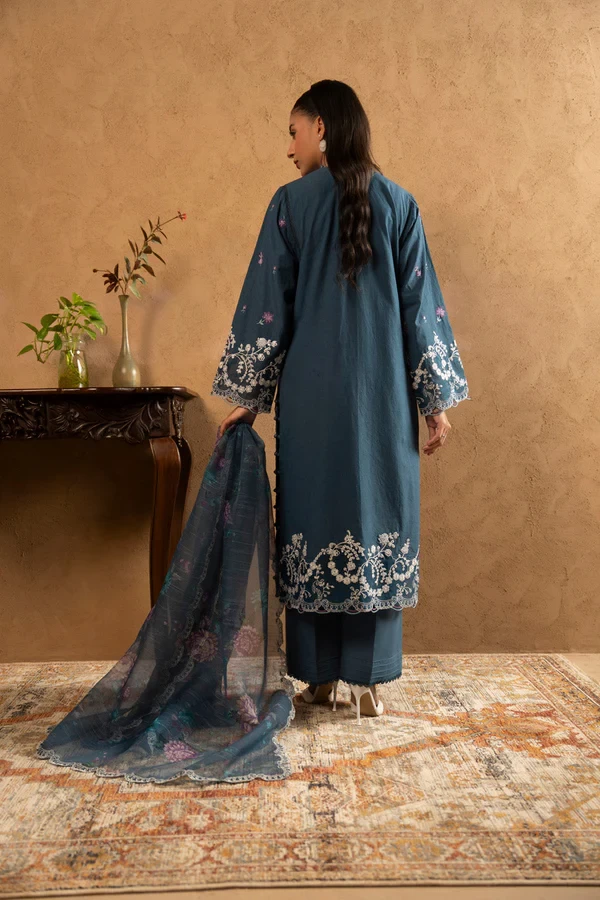 RTS | SHIRT, TROUSER & DUPATTA -  SL-16-26-Teal Blue