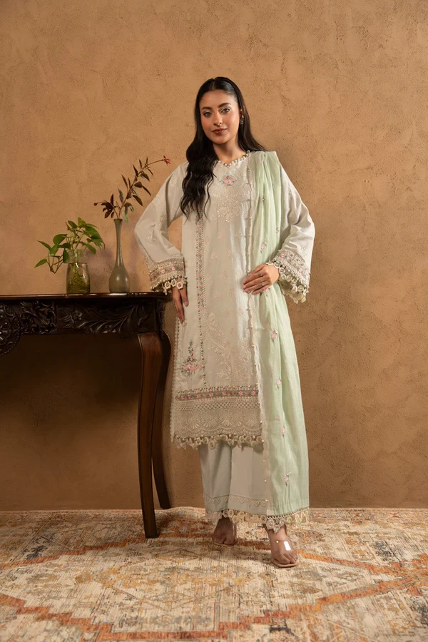 RTS | SHIRT, TROUSER & DUPATTA -  SL-17-26-Mint Green