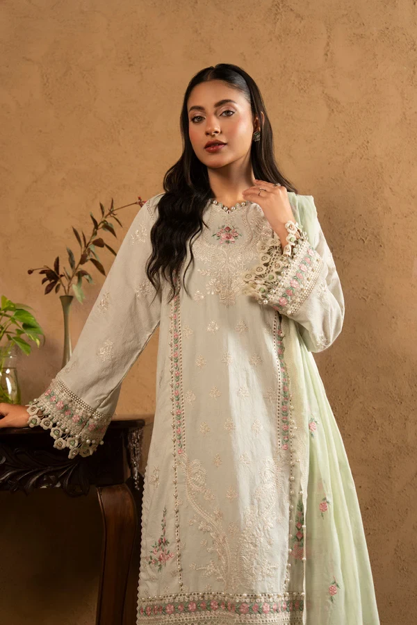 RTS | SHIRT, TROUSER & DUPATTA -  SL-17-26-Mint Green