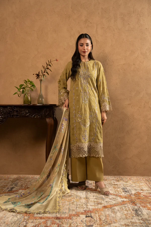 RTS | SHIRT, TROUSER & DUPATTA - SL-20-26-Green