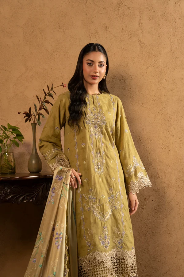 RTS | SHIRT, TROUSER & DUPATTA - SL-20-26-Green