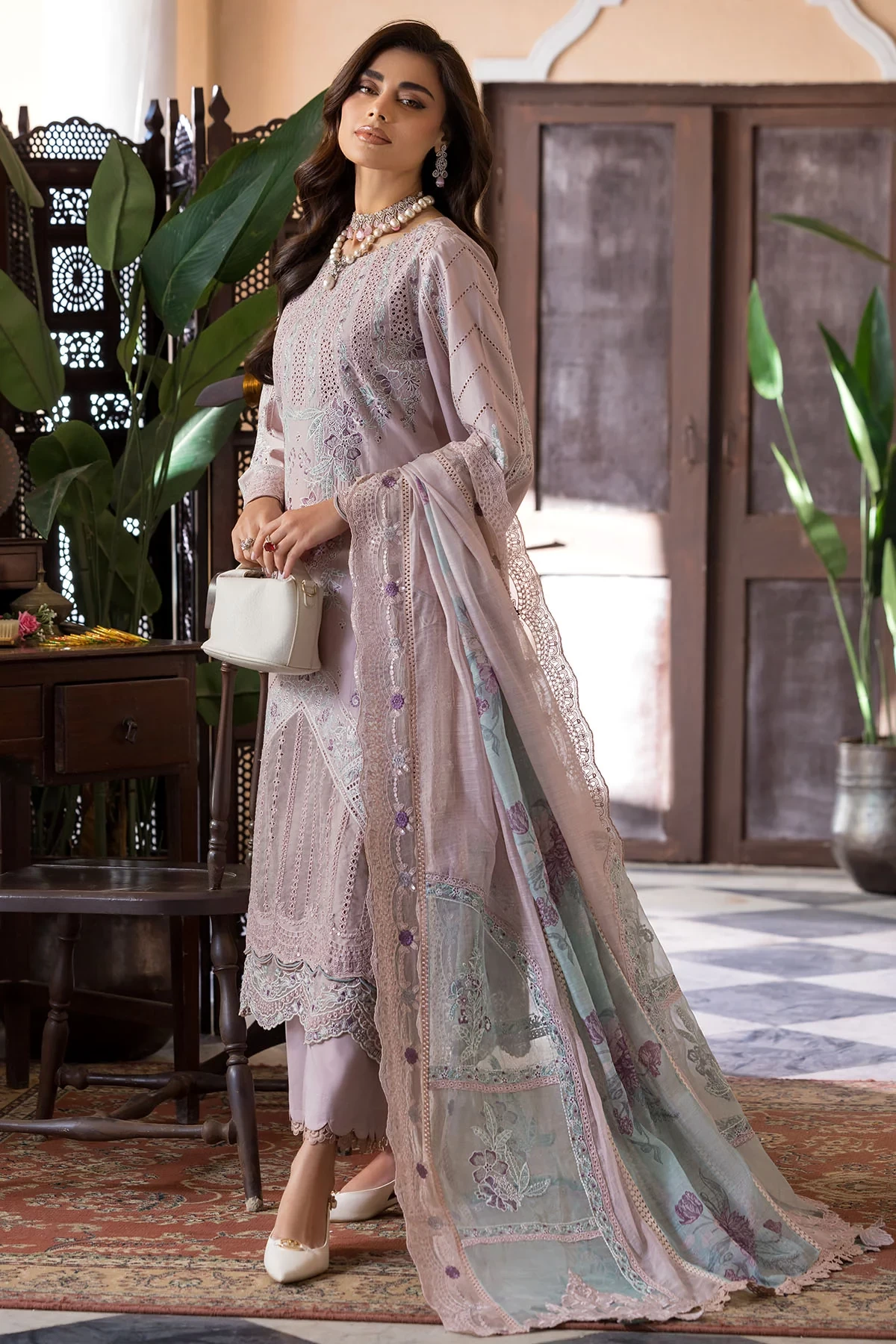 5916-CLEO EMBROIDERED LAWN - MWU05916-999-CLEO