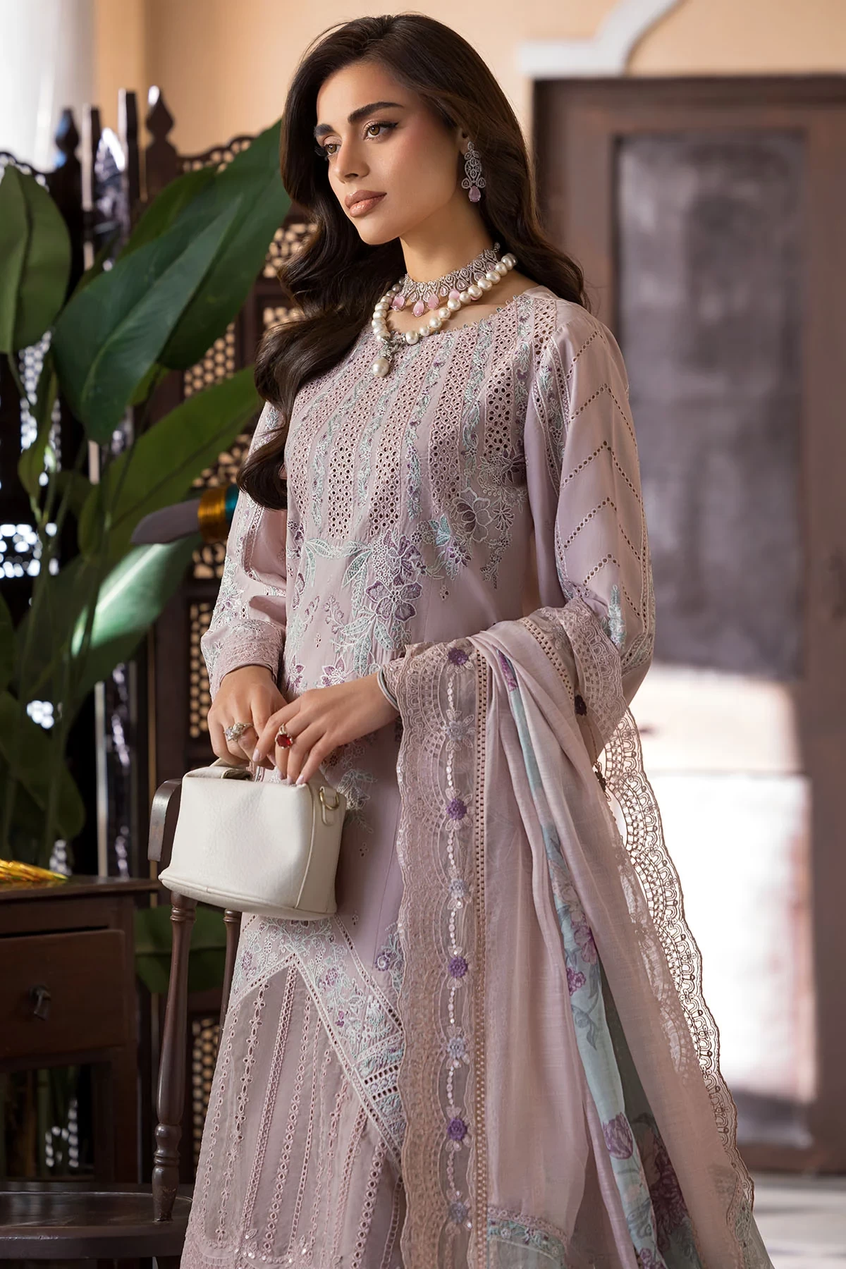 5916-CLEO EMBROIDERED LAWN - MWU05916-999-CLEO