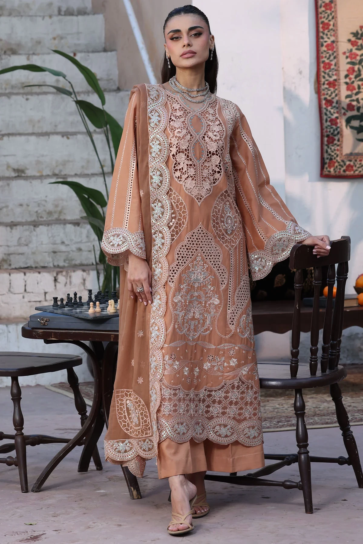 5933-NOEMI EMBROIDERED LAWN - MWU05933-999-NOEMI