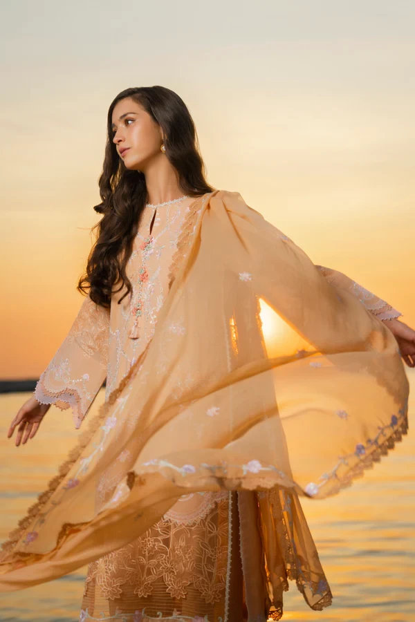 RTS | SHIRT, TROUSER & DUPATTA - SL-23-26-Peach