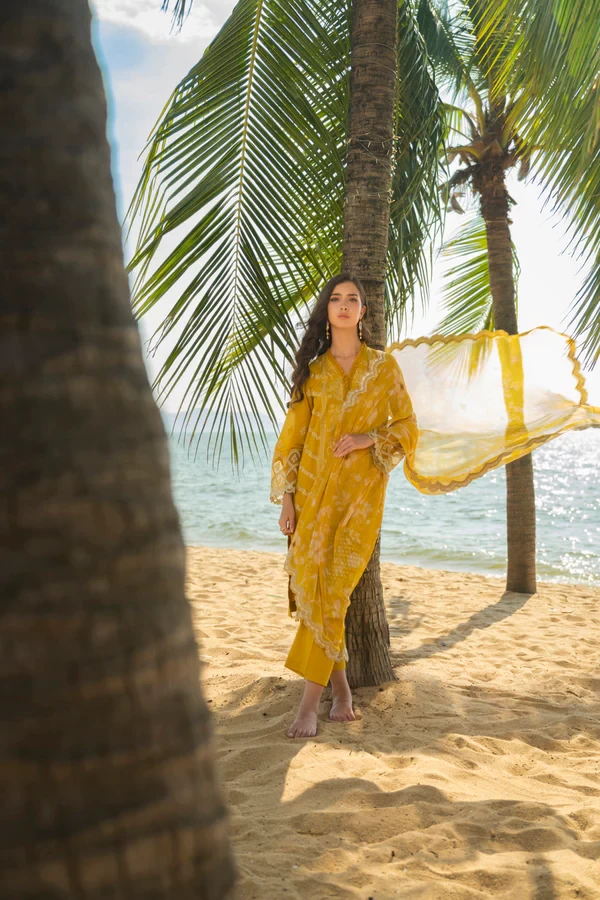 RTS | SHIRT, TROUSER & DUPATTA - SL-25-26-Yellow