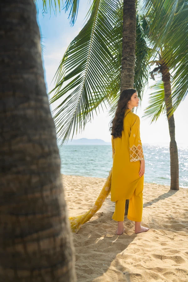 RTS | SHIRT, TROUSER & DUPATTA - SL-25-26-Yellow