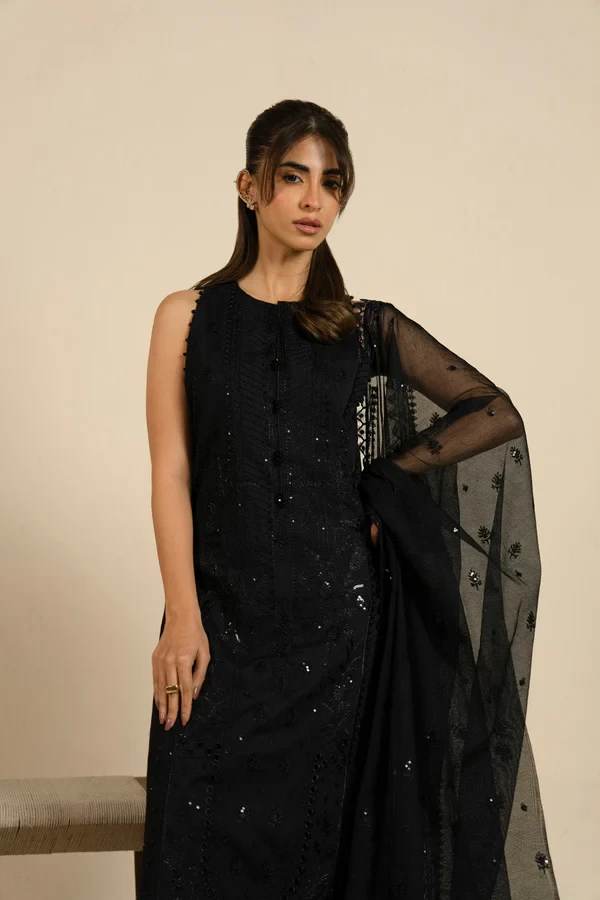RTS | SHIRT, TOUSER & DUPATTA - SF-01-26-Black