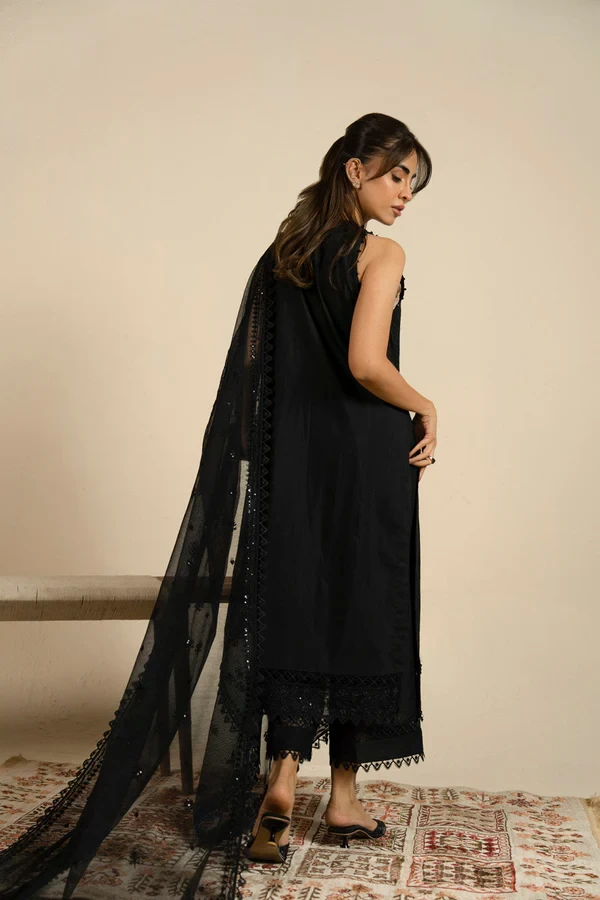 RTS | SHIRT, TOUSER & DUPATTA - SF-01-26-Black