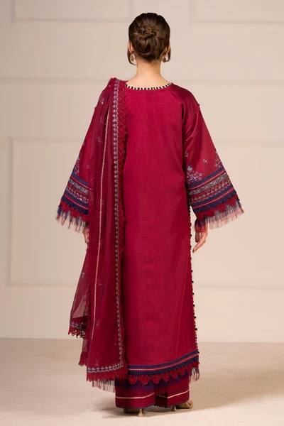 RTS | SHIRT, TROUSER & DUPATTA  -  SF-02-26-Red