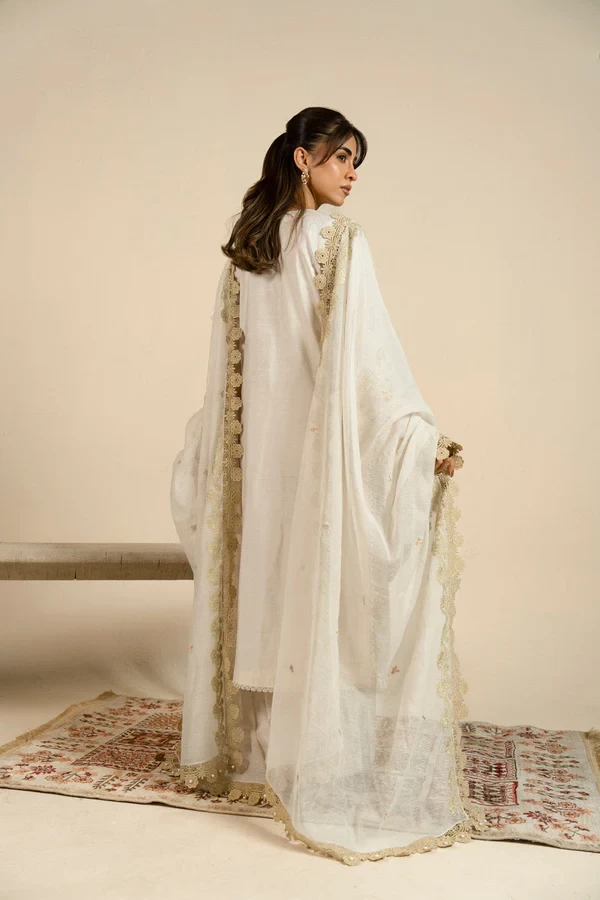 RTS | SHIRT, TOUSER & DUPATTA - SF-06-26-Off-white