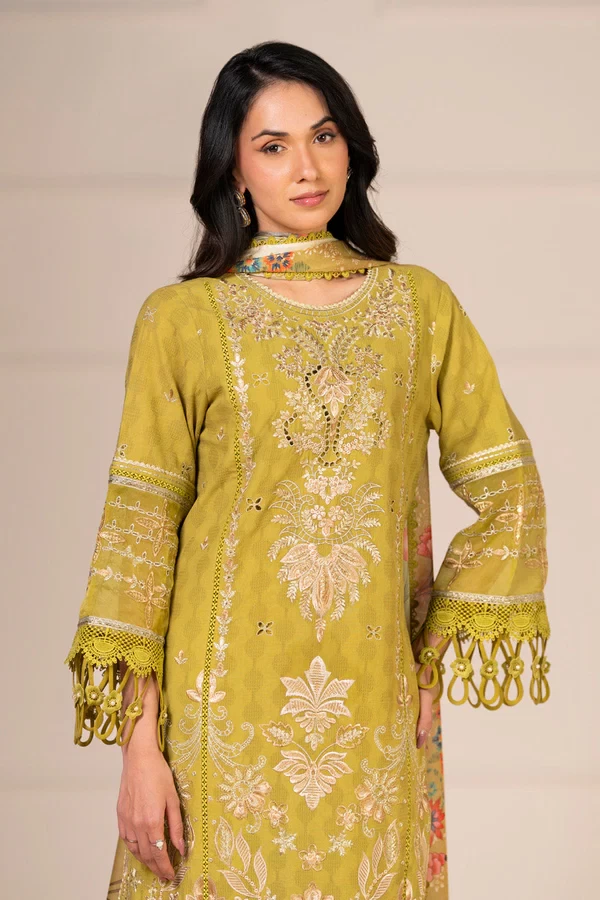RTS | SHIRT, TOUSER & DUPATTA - SF-08-26-Dhani Green