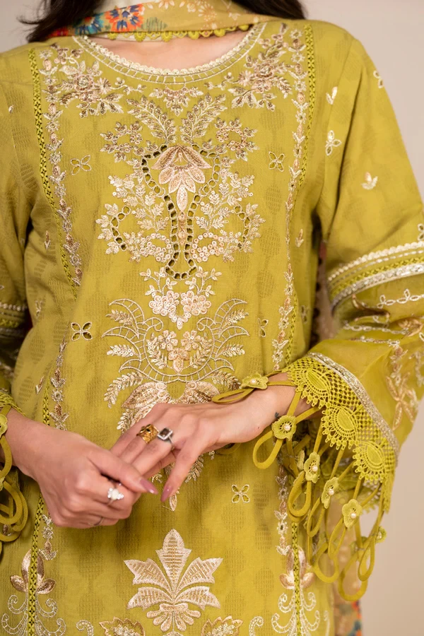 RTS | SHIRT, TOUSER & DUPATTA - SF-08-26-Dhani Green