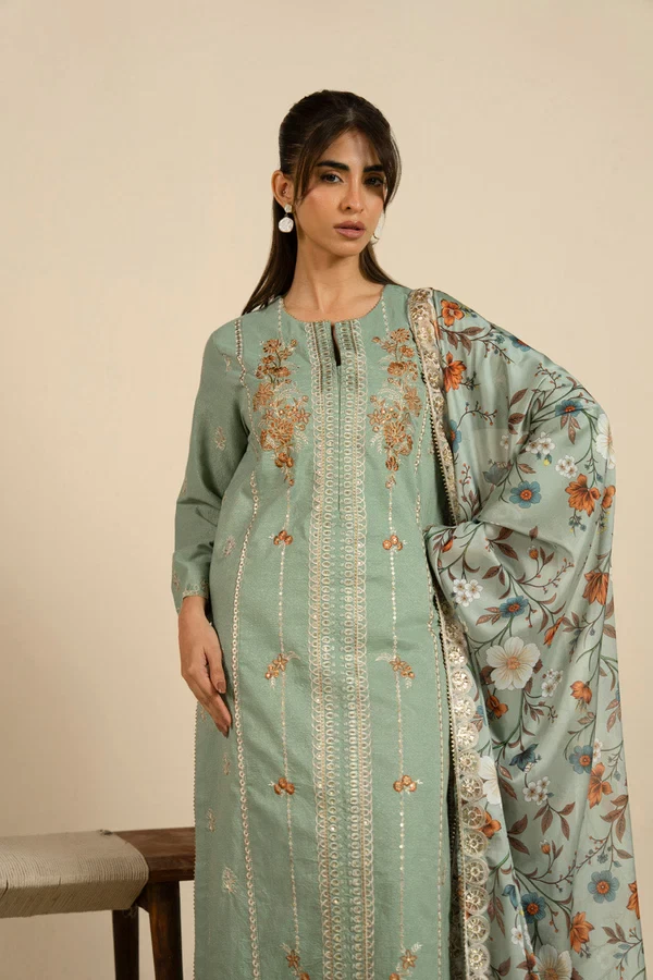 RTS | SHIRT, TOUSER & DUPATTA  -  SF-12-26-Green