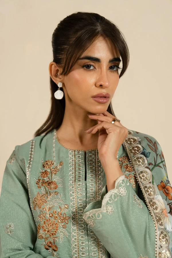 RTS | SHIRT, TOUSER & DUPATTA  -  SF-12-26-Green
