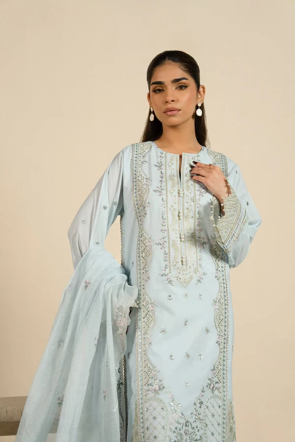 RTS | SHIRT, TOUSER & DUPATTA - SF-17-26-Light Blue