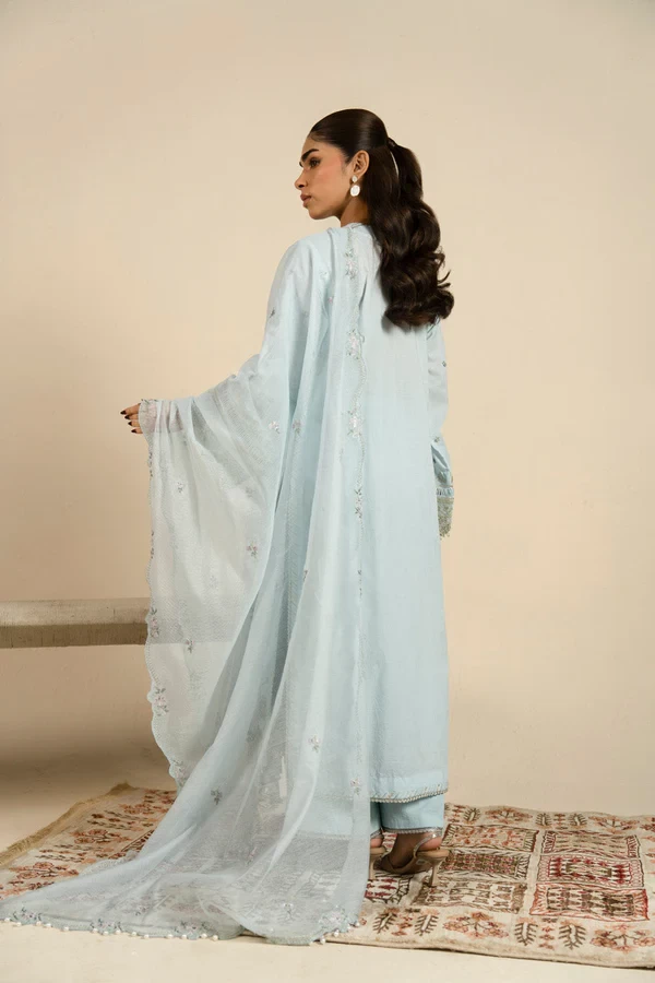 RTS | SHIRT, TOUSER & DUPATTA - SF-17-26-Light Blue