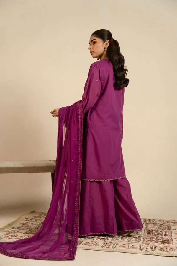RTS | SHIRT, TOUSER & DUPATTA - SF-26-26-Magenta