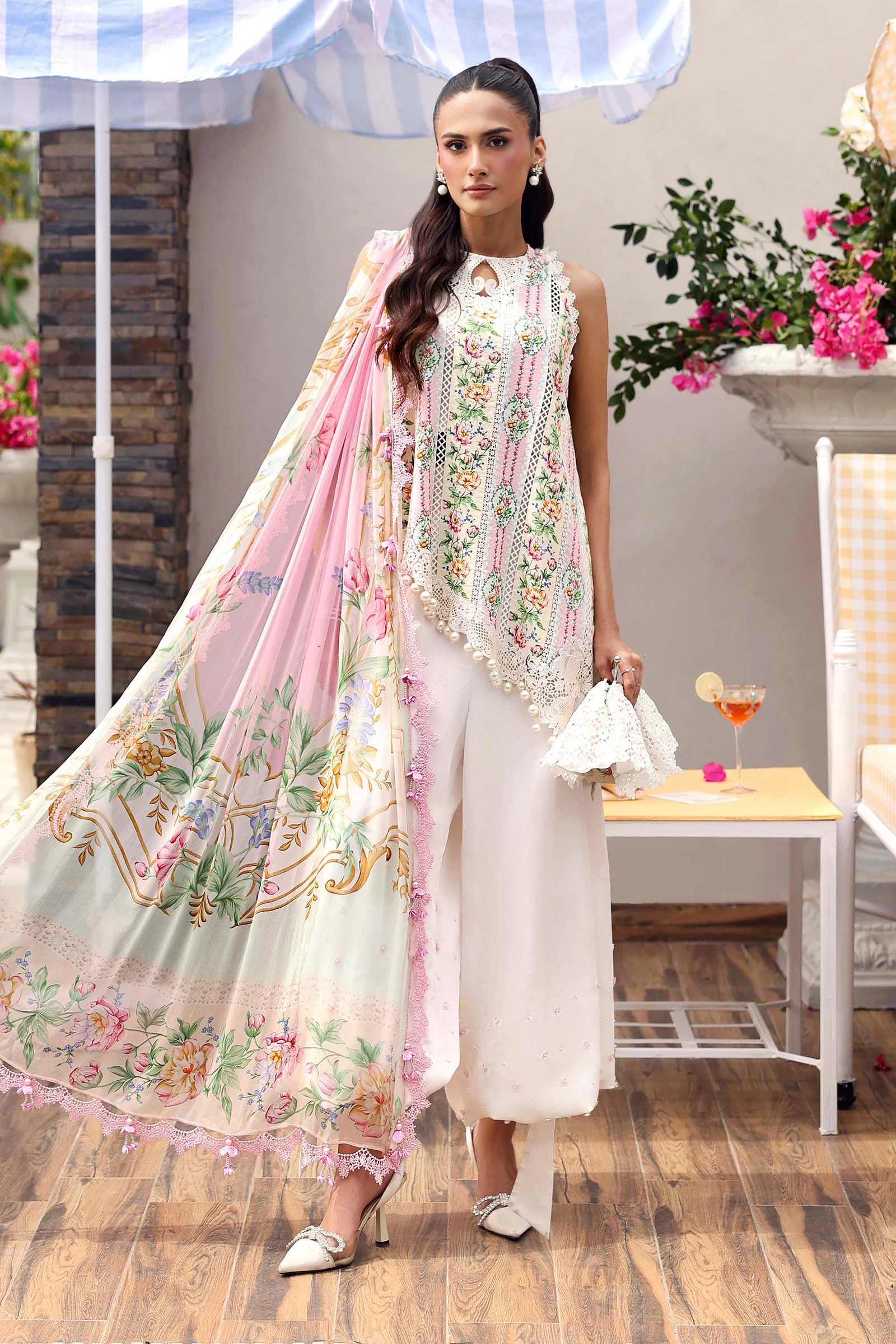 3 Piece Embroidered Lawn Suit - MPT-3010-A