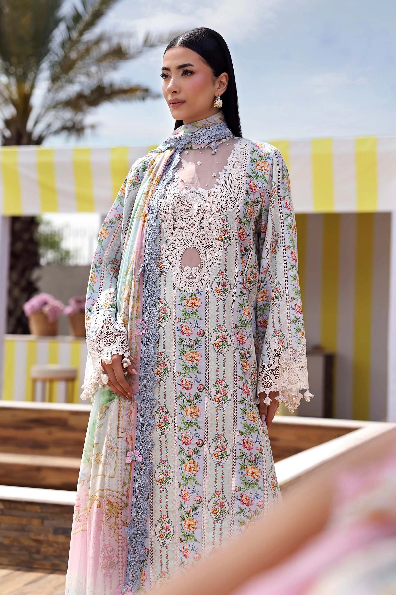 3 Piece Embroidered Lawn Suit - MPT-3010-B