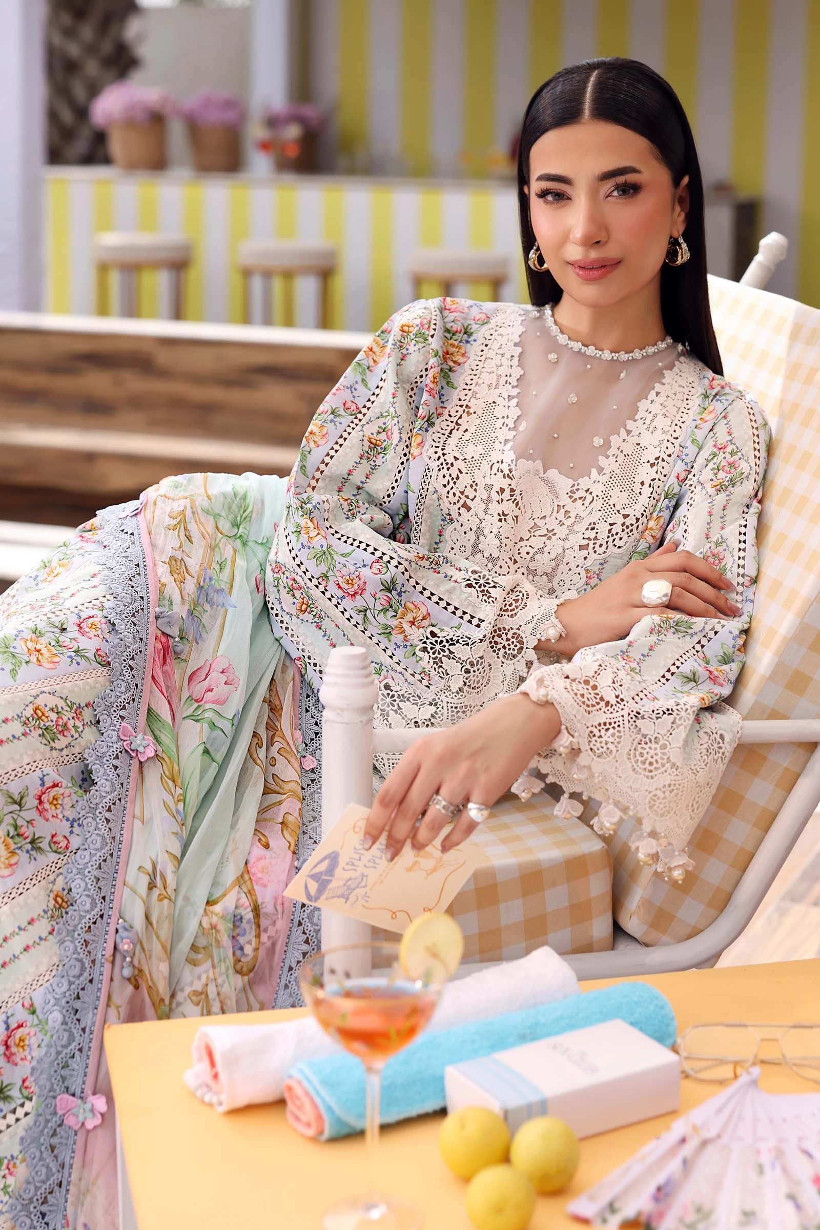 3 Piece Embroidered Lawn Suit - MPT-3010-B