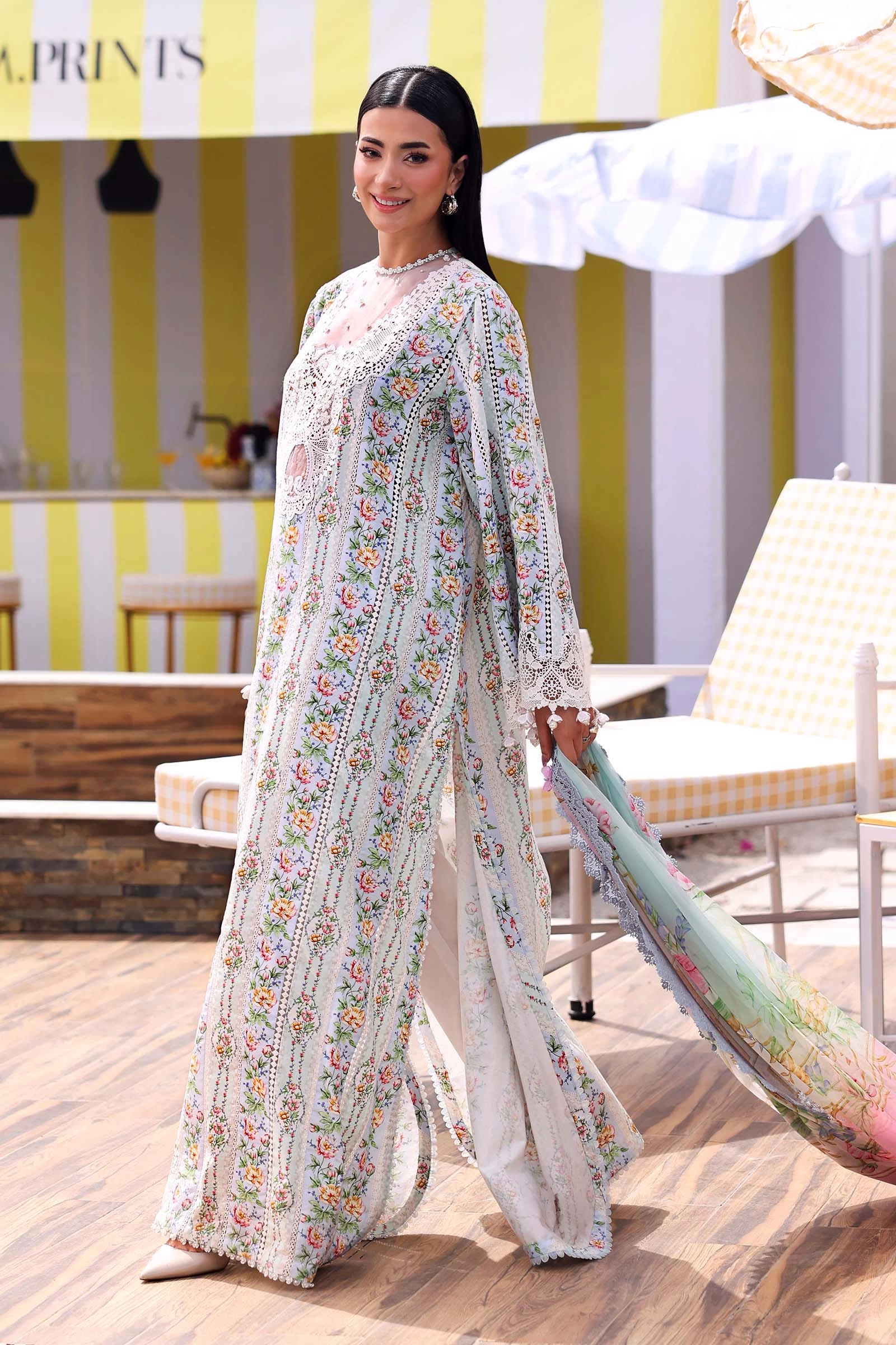 3 Piece Embroidered Lawn Suit - MPT-3010-B