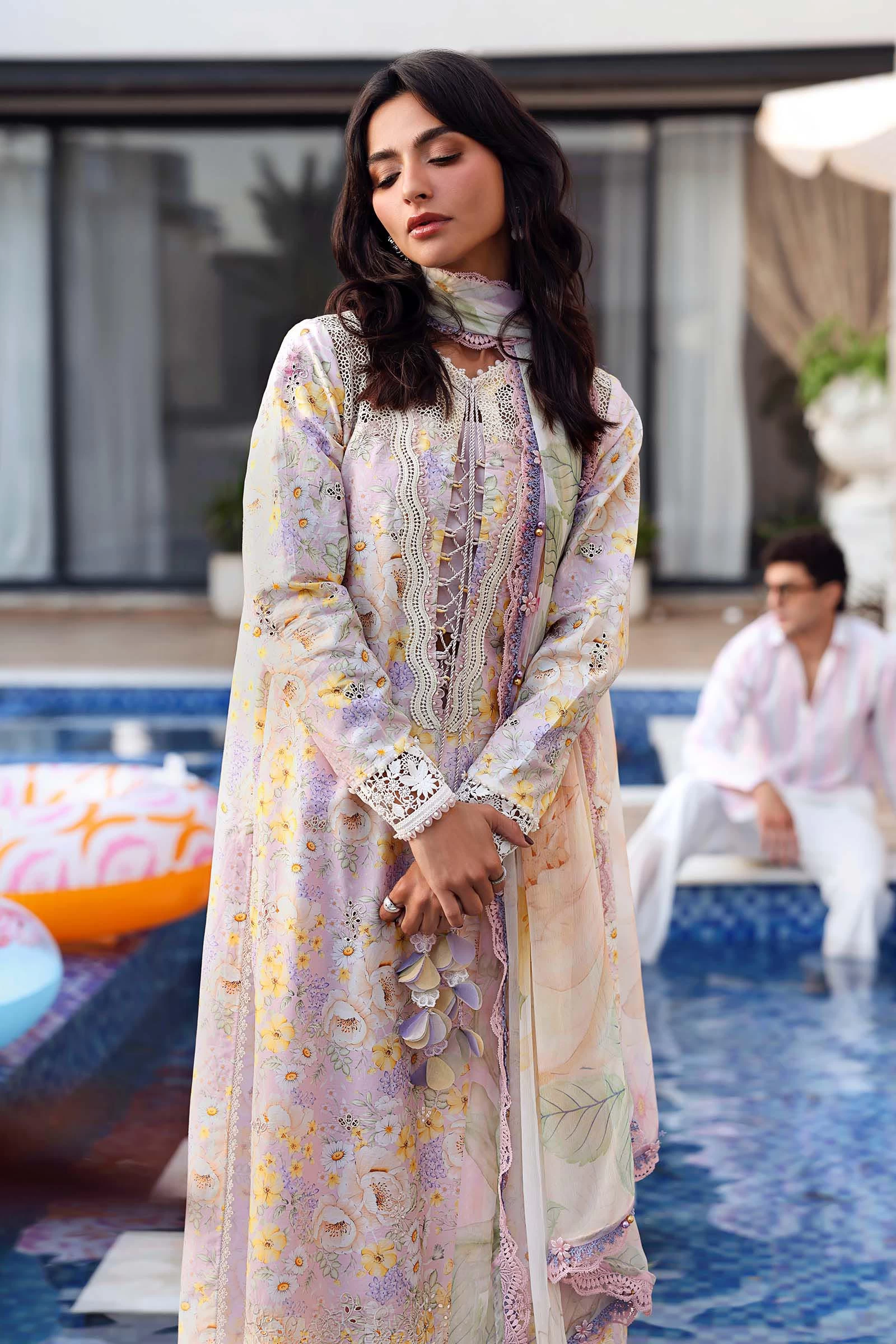 3 Piece  Embroidered Lawn Suit - MPT-3007-B