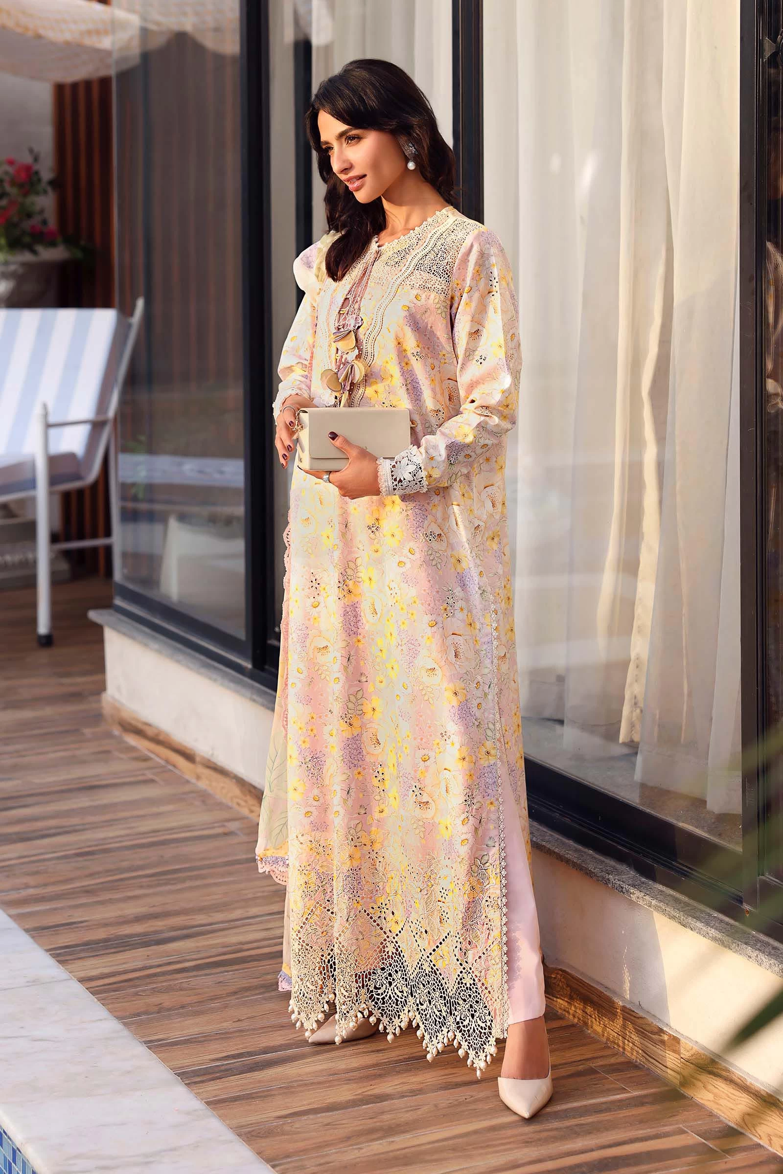 3 Piece  Embroidered Lawn Suit - MPT-3007-B