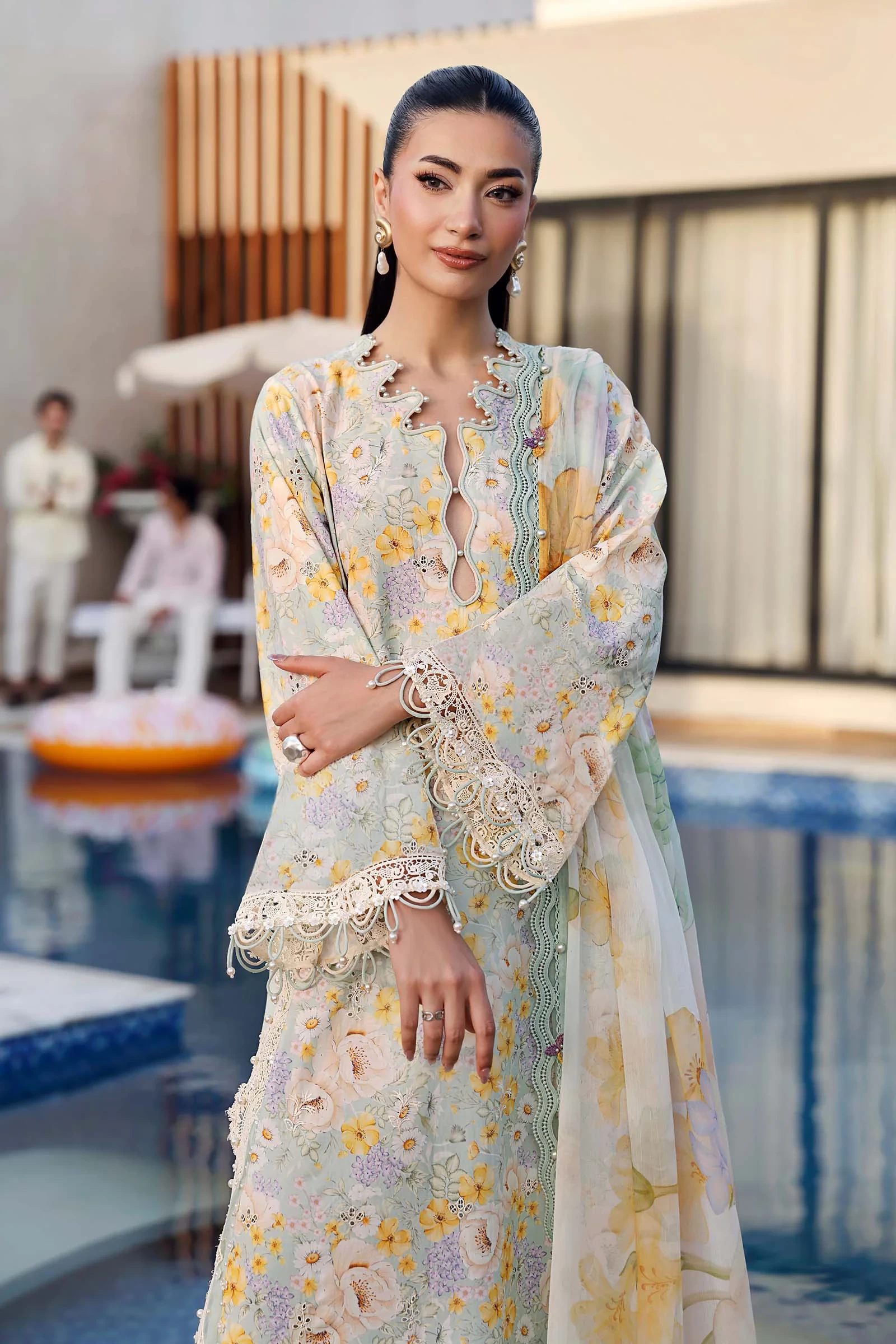 3 Piece  Embroidered Lawn Suit - MPT-3007-A